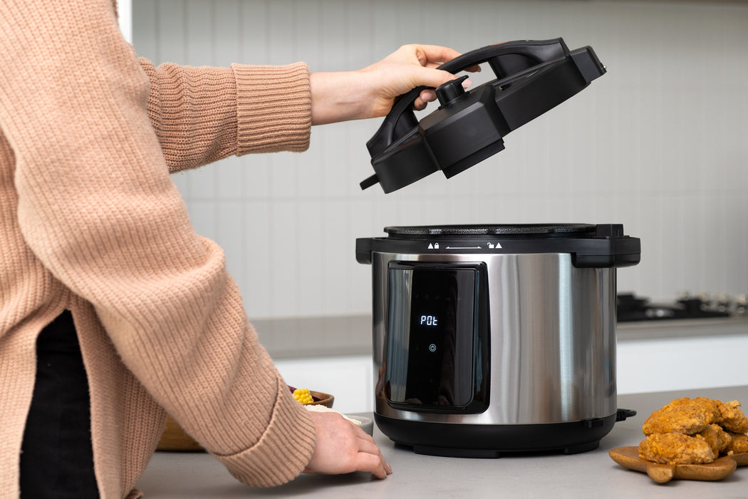 Danoz Direct - 6L Air Fryer + Pressure Cooker (Silver) Kitchen Appliance