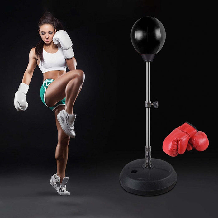 Danoz Fitness - Free-Standing Boxing Set: PU Punching Ball & Boxing Gloves - Free Postage