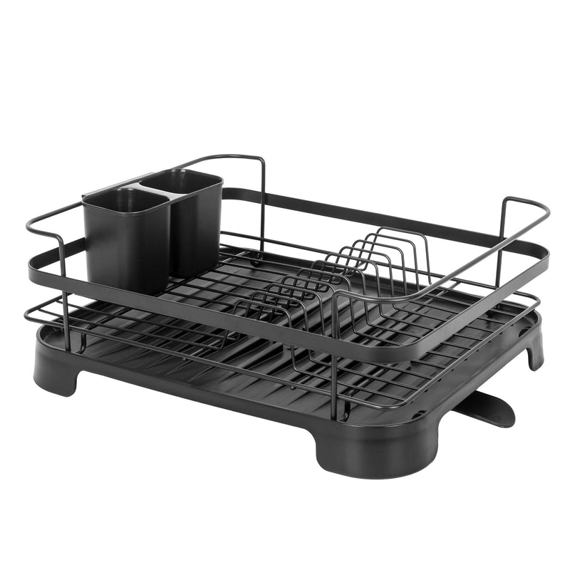 Danoz Kitchen - Steel Frame Dish Drying Rack Durable Steel Frame, Removable Utensil Holder, Compact Size for Small Kitchens & Apartments