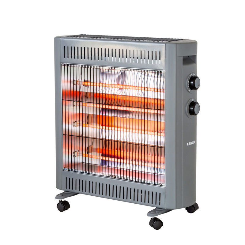 Danoz Direct - 2200W Quartz Infrared Radiant Heater with Adjustable Thermostat and 2 Power Settings