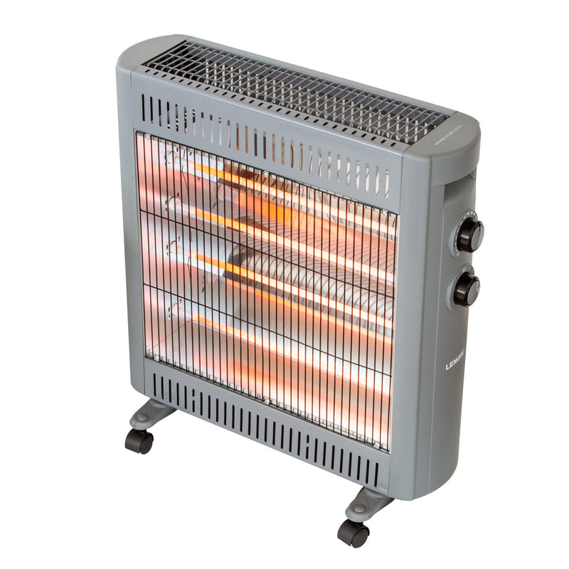 Danoz Direct - 2200W Quartz Infrared Radiant Heater with Adjustable Thermostat and 2 Power Settings