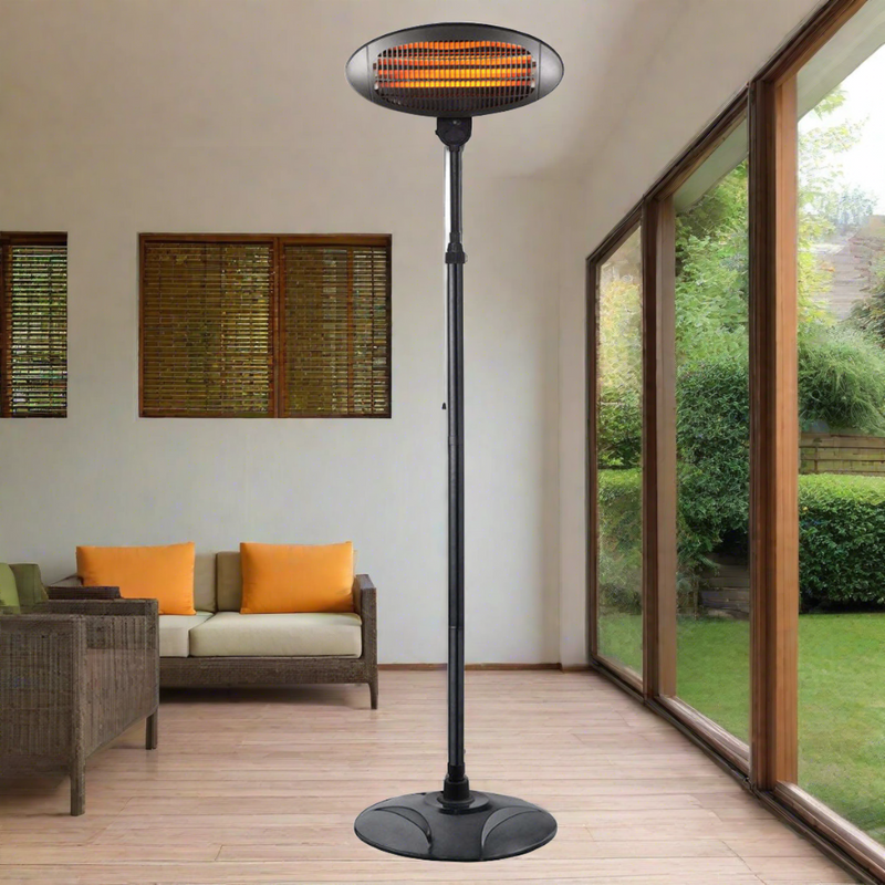 Danoz Direct - Experience the ultimate outdoor comfort with our 2000W 2.1m Free Standing Adjustable Portable Outdoor Electric Patio Space Heater