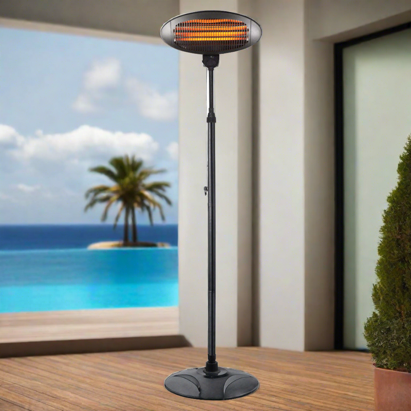 Danoz Direct - Experience the ultimate outdoor comfort with our 2000W 2.1m Free Standing Adjustable Portable Outdoor Electric Patio Space Heater