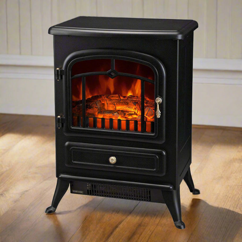 Transform your space into a cozy paradise with Danoz Direct Electric Fireplace Heater. Realistic flame effect + 2 heat settings