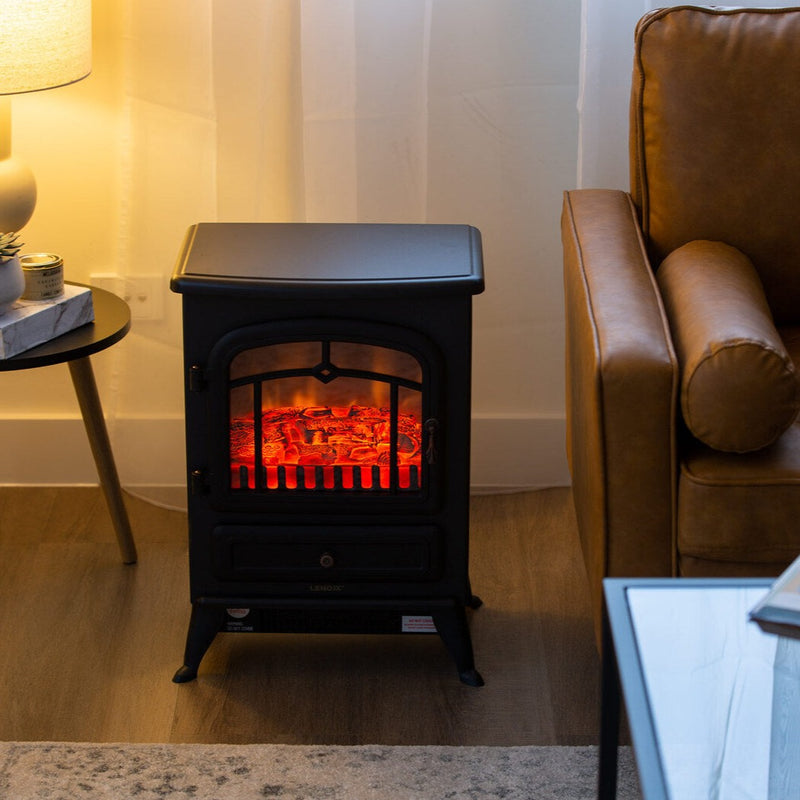 Transform your space into a cozy paradise with Danoz Direct Electric Fireplace Heater. Realistic flame effect + 2 heat settings