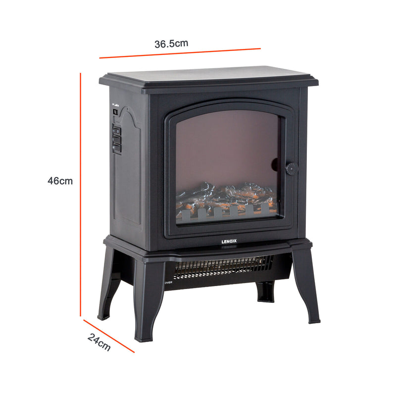 Danoz HeatingSmart - Electric 1000W to 2000W Fireplace Heater with Realistic Log Flame Display