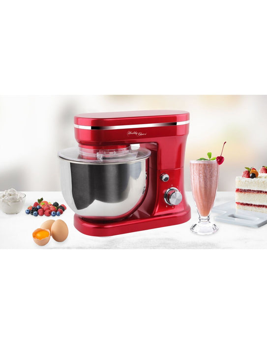 Danoz Kitchen 🧑‍🍳🥘 1200W Mix Master 5L Kitchen Stand (Red) w/ Bowl/ Whisk/ Beater.