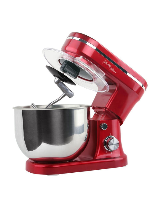 Danoz Kitchen 🧑‍🍳🥘 1200W Mix Master 5L Kitchen Stand (Red) w/ Bowl/ Whisk/ Beater.