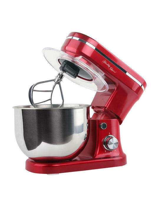 Danoz Kitchen 🧑‍🍳🥘 1200W Mix Master 5L Kitchen Stand (Red) w/ Bowl/ Whisk/ Beater.