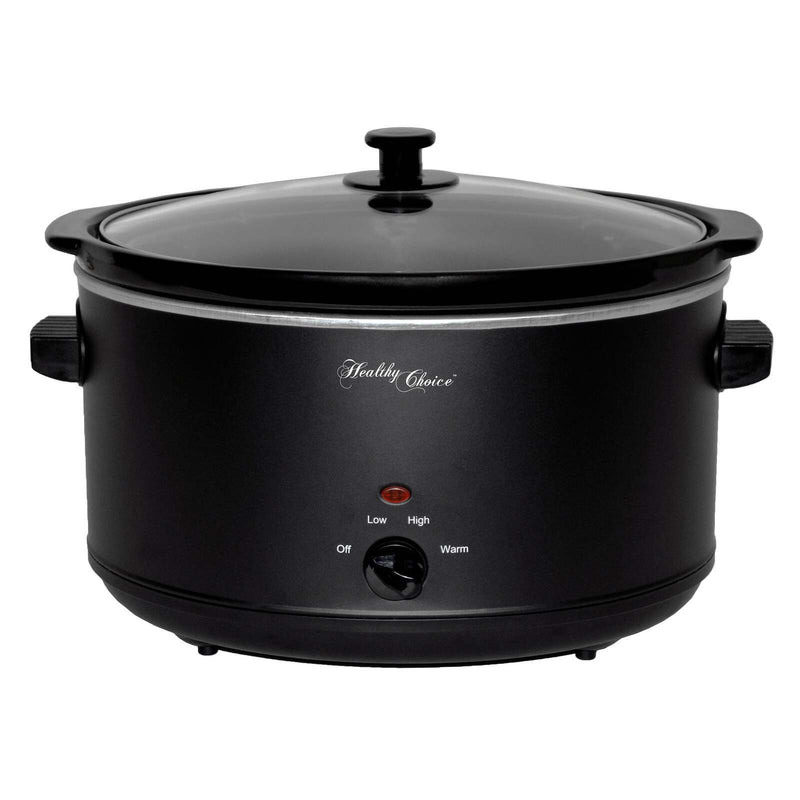Danoz Direct - 8L Slow Cooker (Black) Large Capacity Ceramic Pot, 300W