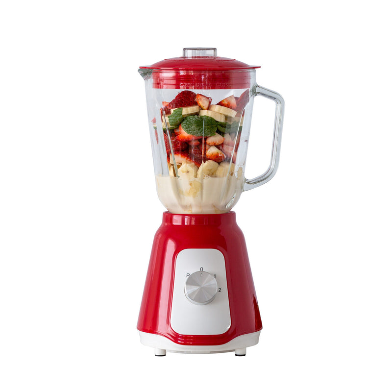 Danoz Kitchen - 500W Glass Blender with Two Adjustable Speeds 1.5L - Red