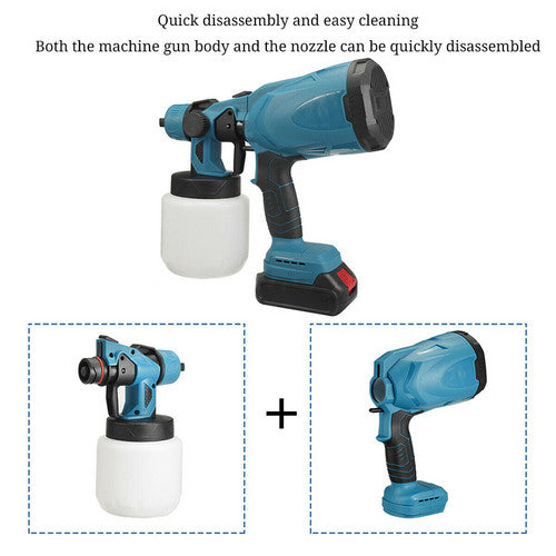 Danoz ToolSmart - Cordless High Pressure Airless Spray Gun Paint Sprayer - including 2 Batteries