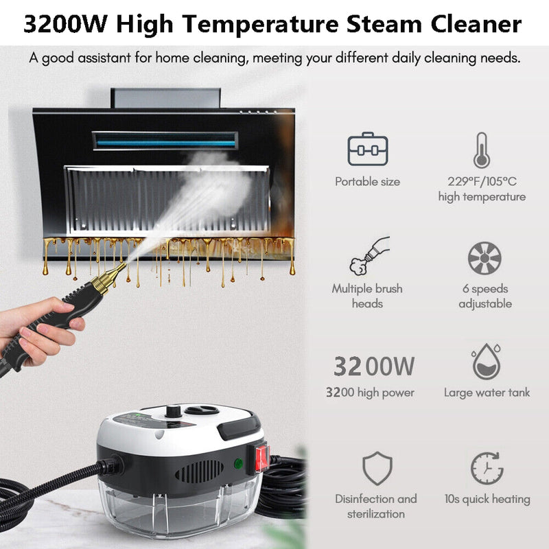 Danoz Steam Dream Machine - 3200W Steam Cleaner High Temperature Kitchen Cleaning Pressure Steaming Machine!
