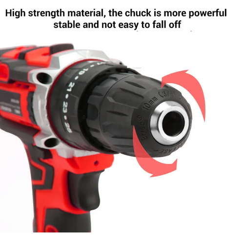 Danoz ToolSmart - Cordless Drill w/2 Battery Heavy Duty Impact Driver Kit Brushless Hammer Set