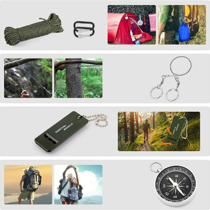 Danoz Direct - Tactical Emergency Survival Kit Outdoor Sports Hiking Camping SOS Tool Equipment