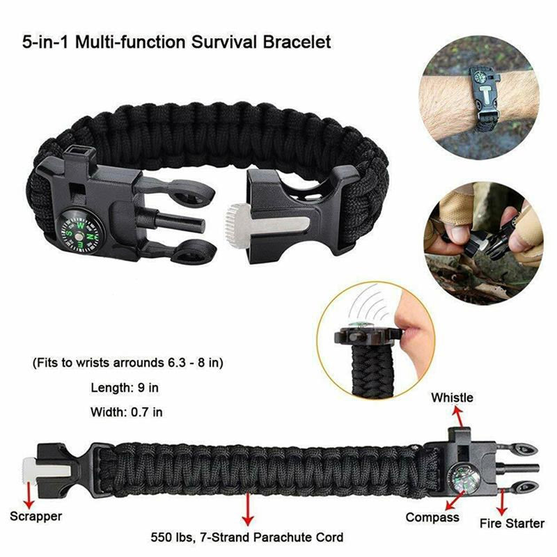 Danoz Direct - Tactical Emergency Survival Kit Outdoor Sports Hiking Camping SOS Tool Equipment
