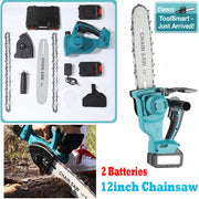 12-inch chainsaw with accessories on a white background