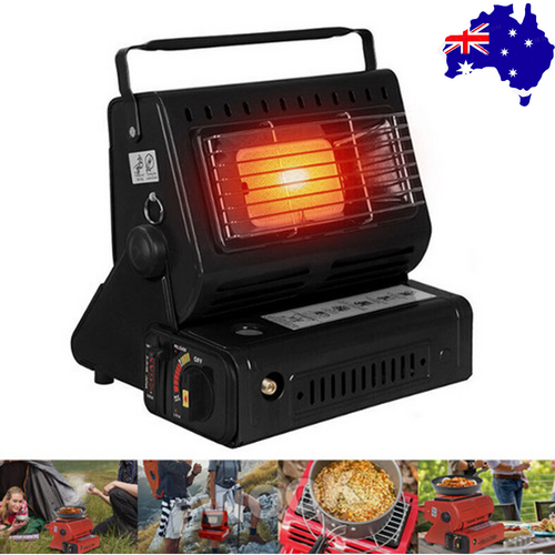 Danoz HeatingSmart - Portable Camping Gas Heater Outdoor Heating Stove Gas Baking Hunting Warmer AU black
