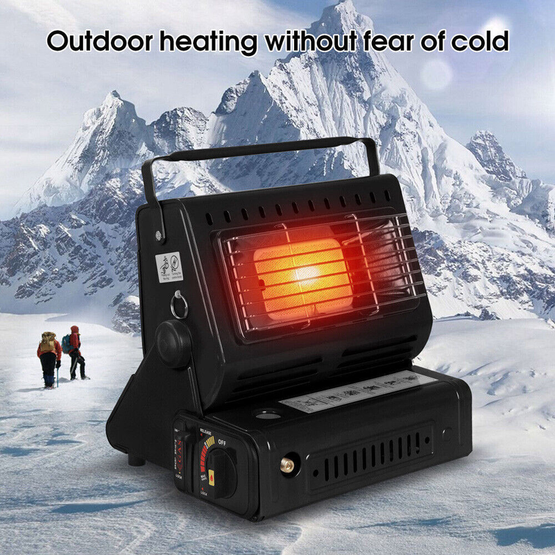 Danoz HeatingSmart - Portable Camping Gas Heater Outdoor Heating Stove Gas Baking Hunting Warmer AU black