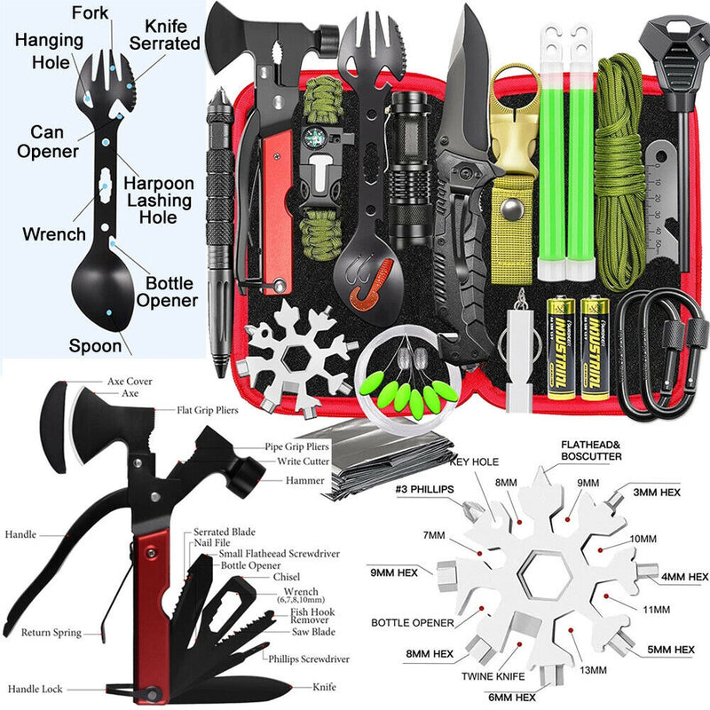 Danoz Direct - 32 In 1 Emergency Survival Equipment Kit Camping SOS Tool Sports Tactical Hiking