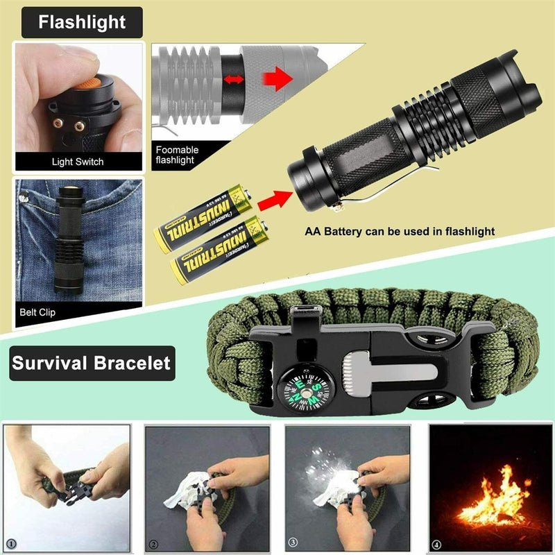 Danoz Direct - 32 In 1 Emergency Survival Equipment Kit Camping SOS Tool Sports Tactical Hiking