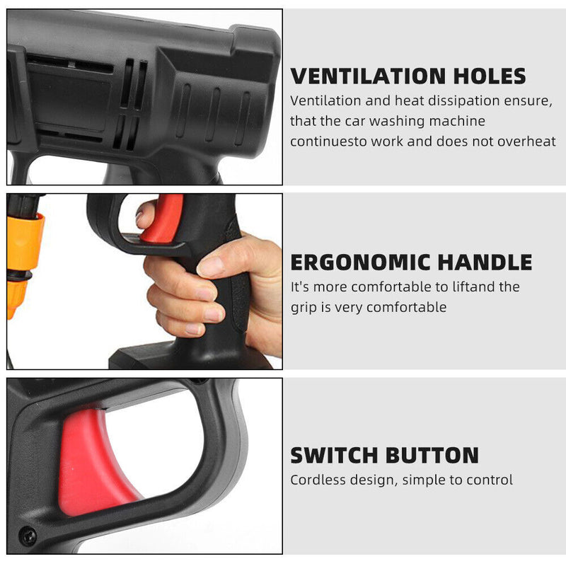 💧 Danoz WashSmart | Cordless Electric Pressure Washer | 30 Bar | 10000mAh | 2x Battery | 5m Hose | Foam Kettle | Self-Priming | Cars, Bikes & More! Free Postage!