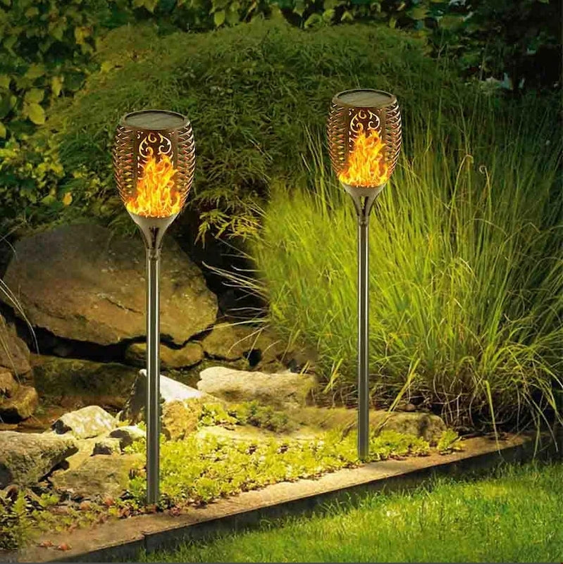 Danoz Direct - Solar Outdoor Lights Decorative Torch Light Garden Path Decoration LED Camping Ornaments