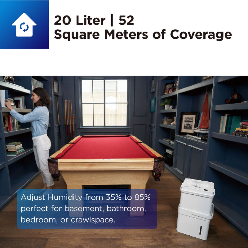 Danoz Direct - Midea Cube dehumidifier with smart wi-fi, 12L tank for up to 20L per day dehumidification MDDM20