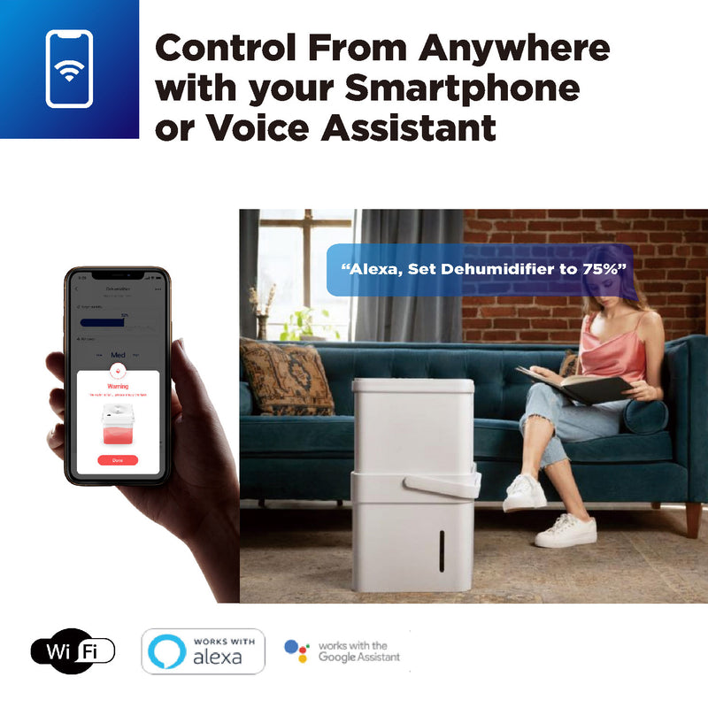 Danoz Direct - Midea Cube dehumidifier with smart wi-fi, 12L tank for up to 20L per day dehumidification MDDM20