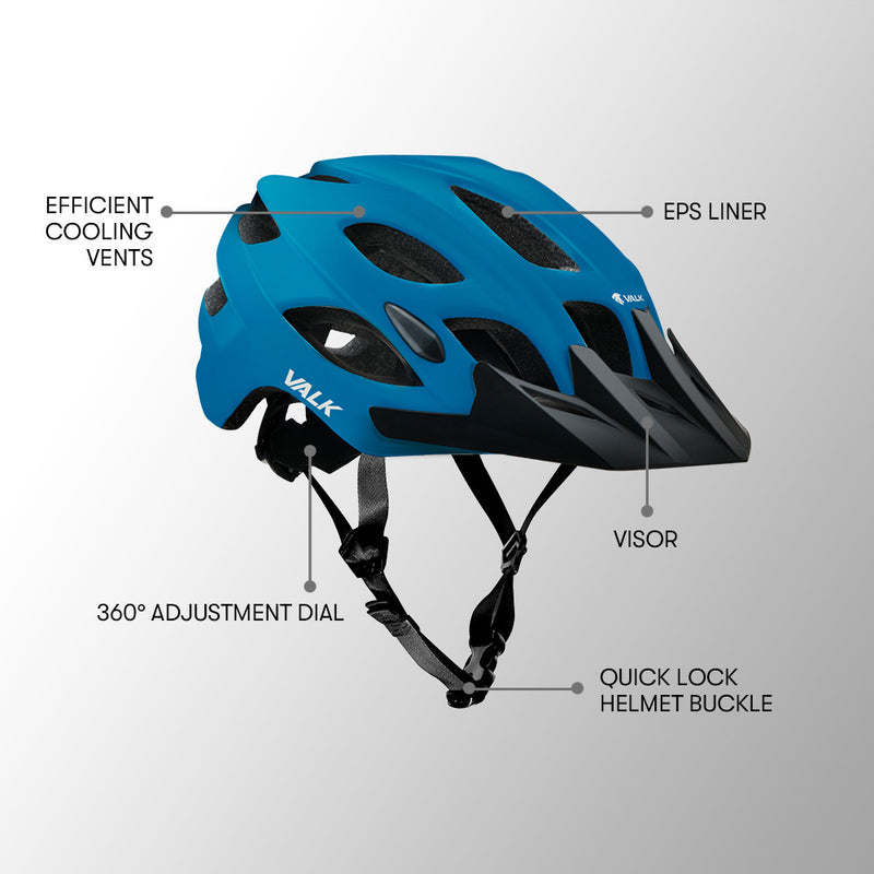 Danoz Direct - VALK Mountain Bike Helmet Large 58-61cm Bicycle MTB Cycling Safety Accessories