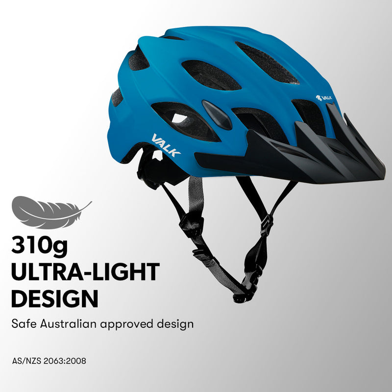 Danoz Direct - VALK Mountain Bike Helmet Large 58-61cm Bicycle MTB Cycling Safety Accessories