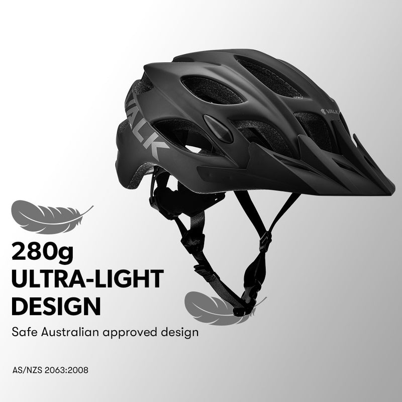 Danoz Direct - VALK Mountain Bike Helmet Small 54-56cm Bicycle MTB Cycling Safety Accessories