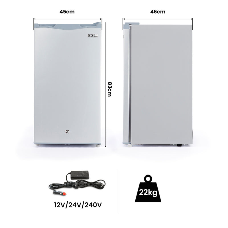 Danoz Direct - GECKO 95L Portable Upright Fridge Freezer Camping Caravans Bar Fridges Refrigerator 12V/24V/240V