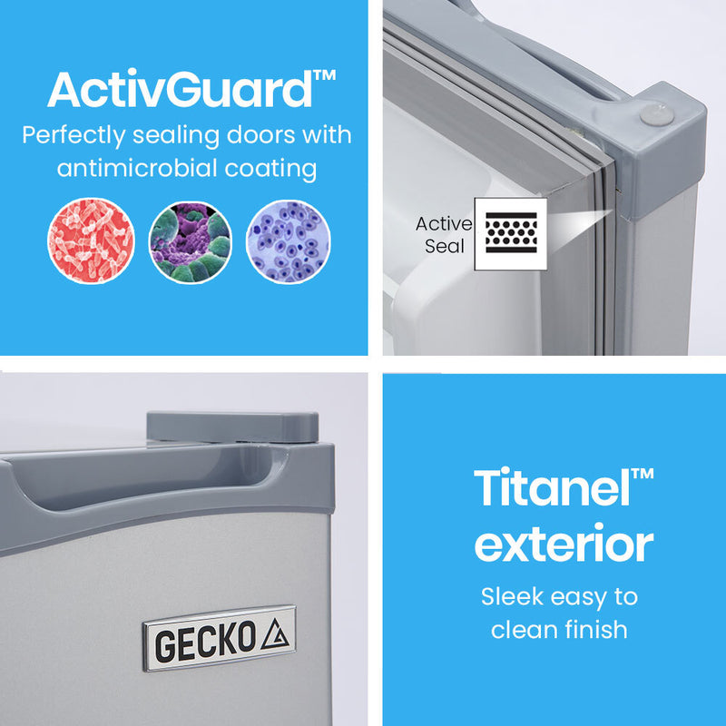 Danoz Direct - GECKO 95L Portable Upright Fridge Freezer Camping Caravans Bar Fridges Refrigerator 12V/24V/240V