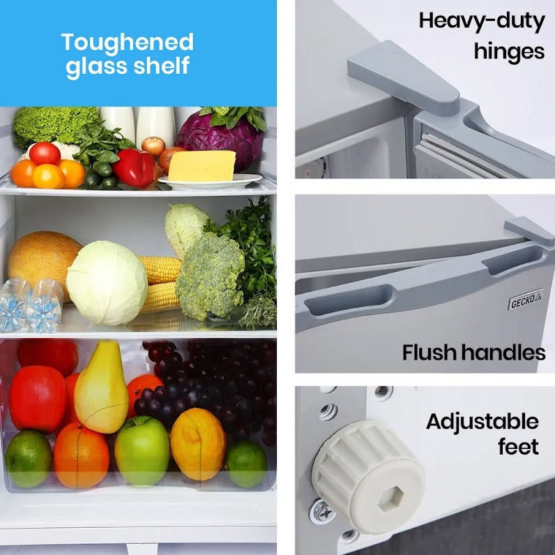 Danoz Direct - GECKO 95L Portable Upright Fridge Freezer Camping Caravans Bar Fridges Refrigerator 12V/24V/240V