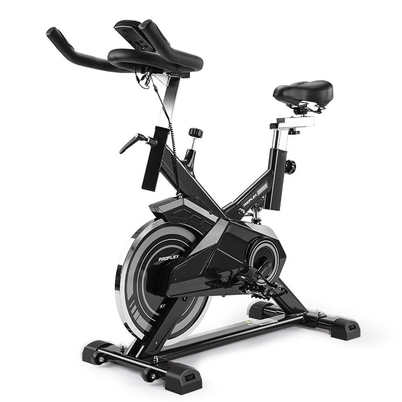 Danoz Direct - PROFLEX Spin Bike - Flywheel Commercial Gym Exercise Home Workout Grey