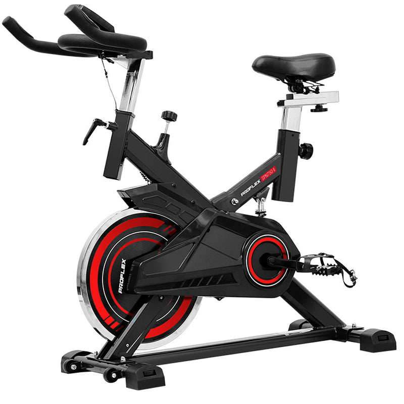 Danoz Direct - PROFLEX Commercial Spin Bike Flywheel Exercise Home Workout Gym - Red