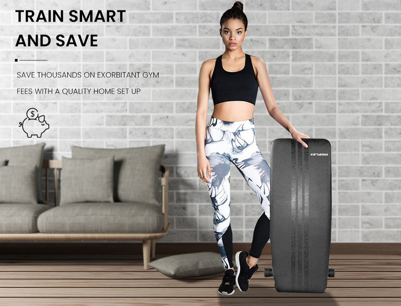 Danoz Direct - PROFLEX Weight Bench Workout Gym Press Adjustable Lifting Fitness Folding Bands