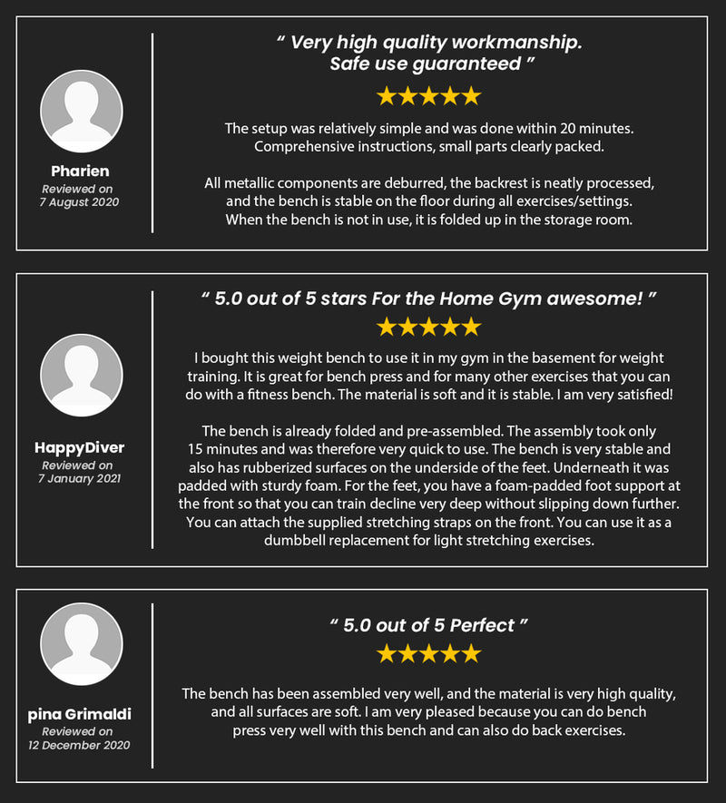 Danoz Direct - PROFLEX Weight Bench Workout Gym Press Adjustable Lifting Fitness Folding Bands