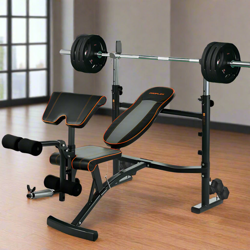 Danoz Direct - PROFLEX Weight Bench Workout Gym Press Adjustable Home Lifting Fitness Incline