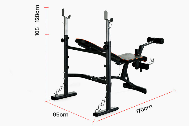Danoz Direct - PROFLEX Weight Bench Workout Gym Press Adjustable Home Lifting Fitness Incline