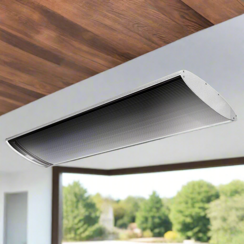 Danoz Direct - The ultimate in outdoor heating with BIO Outdoor Strip Radiant Heater! This powerful 2000W heater can be mounted on the ceiling or wall