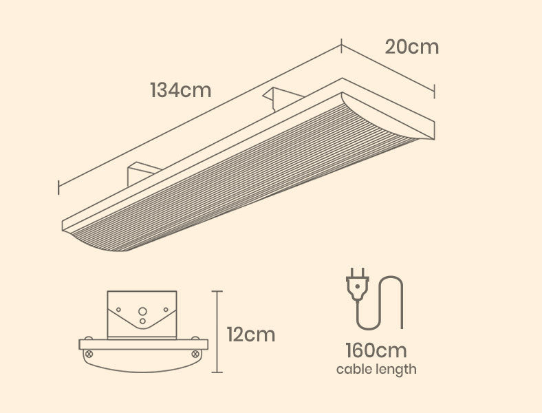 Elevate your outdoor spaces with Danoz Direct's 2 x BIO Outdoor Strip Radiant Heater. Powerful 2400W