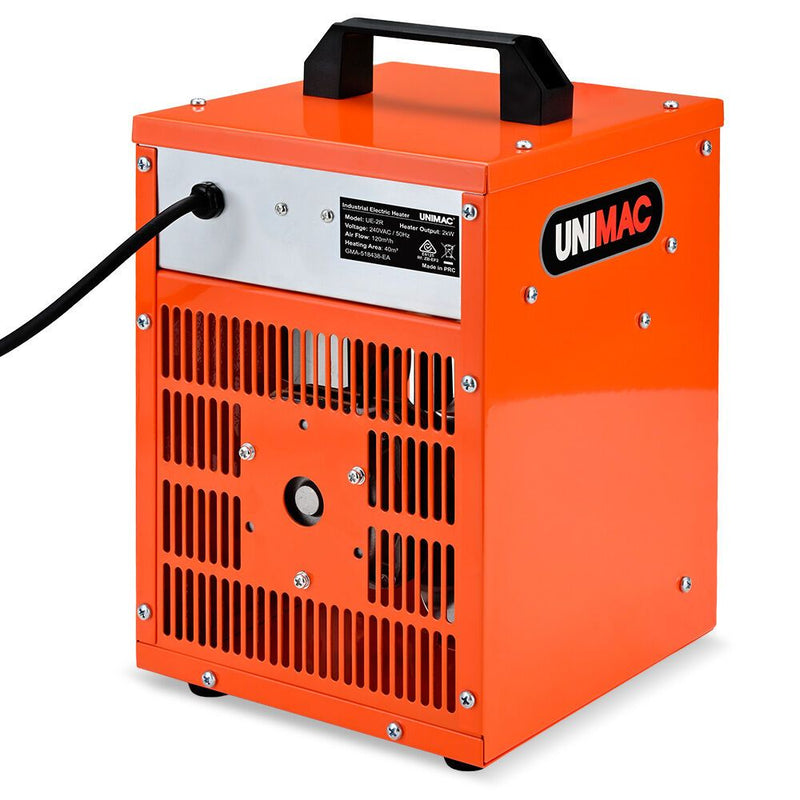 Danoz HeatingSmart 🔥 Unimac 2kW Industrial Fan Heater | Compact Box Design for Workshop & Garage