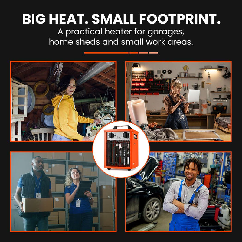 Danoz HeatingSmart 🔥 Unimac 2kW Industrial Fan Heater | Compact Box Design for Workshop & Garage