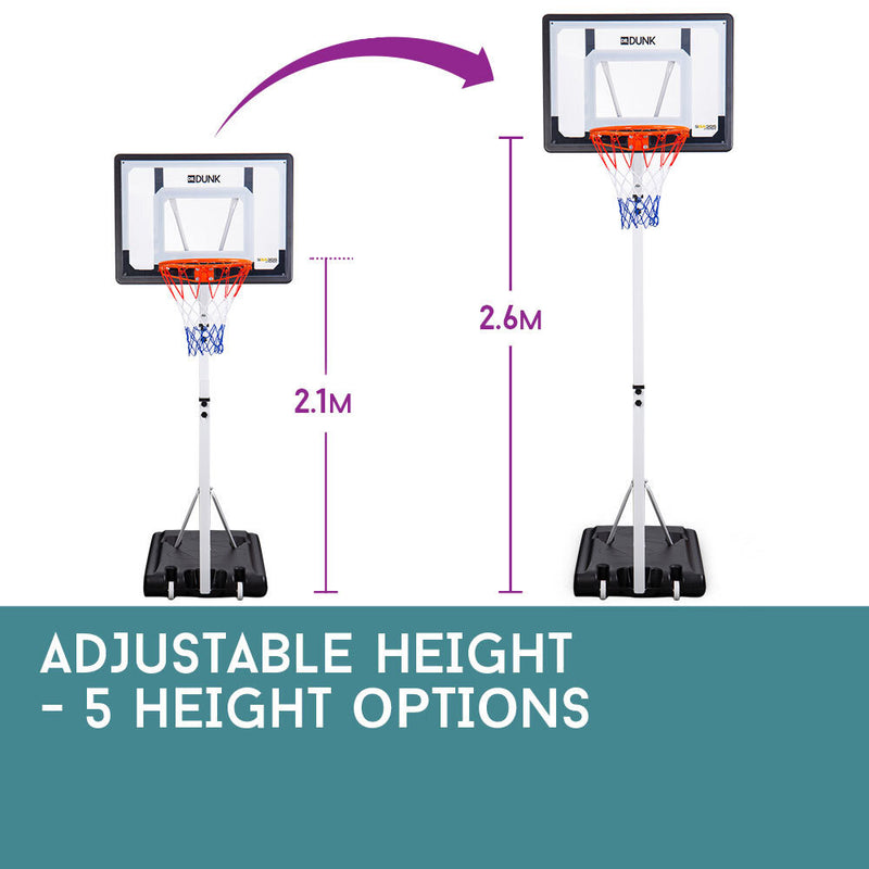Danoz Direct - Dr. Dunk Portable Basketball Hoop Stand System Height Adjustable Net Ring Kids