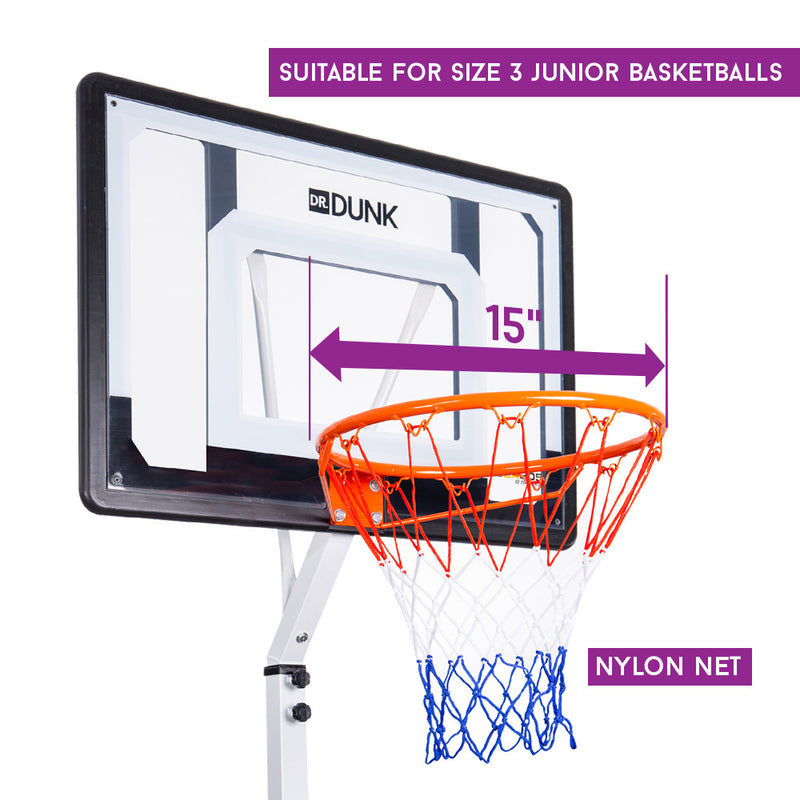 Danoz Direct - Dr. Dunk Portable Basketball Hoop Stand System Height Adjustable Net Ring Kids