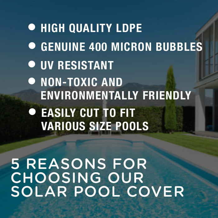 Danoz Pools 🏊 AURELAQUA Solar Swimming Pool Cover 400 Micron Heater Bubble Blanket 6x3.2m