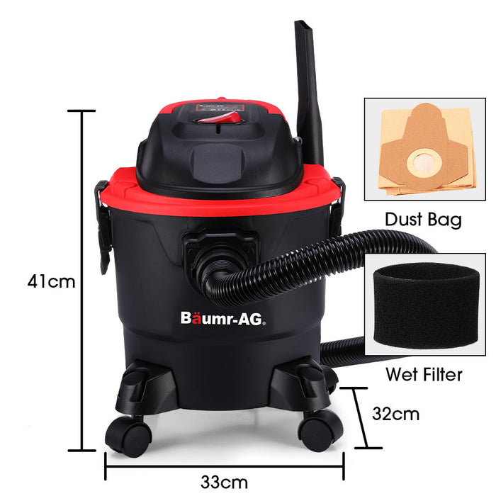 Easily clean up any mess with Danoz Direct - Baumr Wet and Dry Vacuum Cleaner! With 1200W power and a 15L capacity