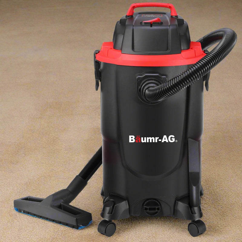 Clean your car, workshop, and carpets with Danoz Direct - Baumr-AG 30L 1200W Wet and Dry Vacuum Cleaner. With a built-in blower